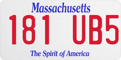 MA license plate 181UB5