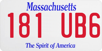 MA license plate 181UB6