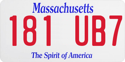 MA license plate 181UB7
