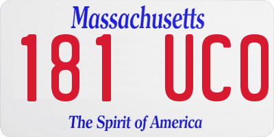 MA license plate 181UC0