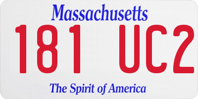 MA license plate 181UC2