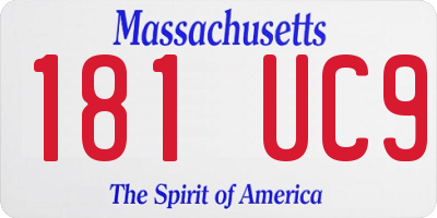 MA license plate 181UC9
