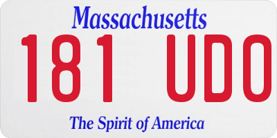 MA license plate 181UD0
