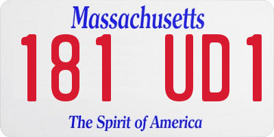 MA license plate 181UD1