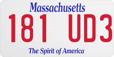 MA license plate 181UD3