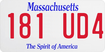 MA license plate 181UD4