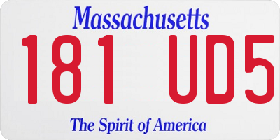MA license plate 181UD5