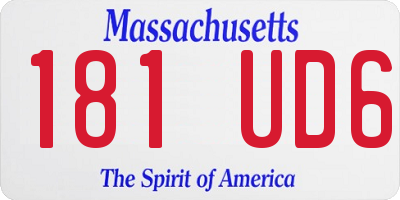 MA license plate 181UD6