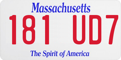 MA license plate 181UD7