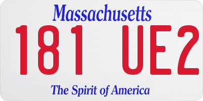 MA license plate 181UE2