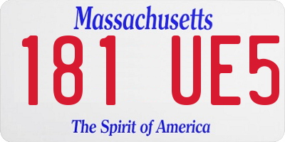 MA license plate 181UE5