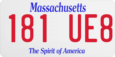 MA license plate 181UE8