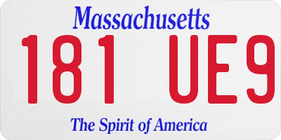 MA license plate 181UE9