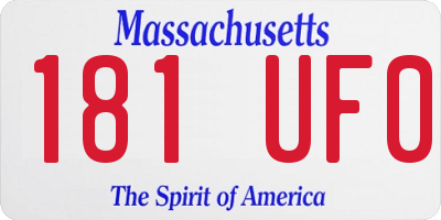 MA license plate 181UF0