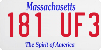 MA license plate 181UF3