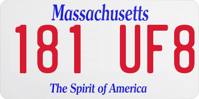 MA license plate 181UF8