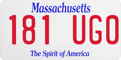 MA license plate 181UG0