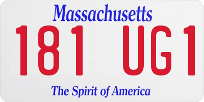 MA license plate 181UG1