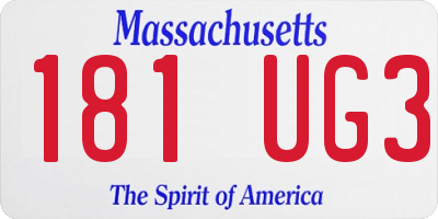 MA license plate 181UG3