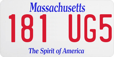 MA license plate 181UG5