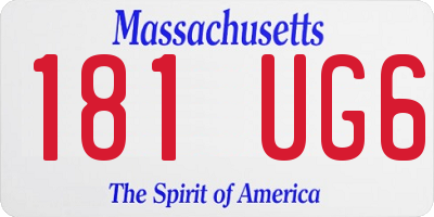MA license plate 181UG6