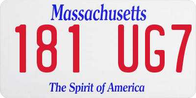 MA license plate 181UG7