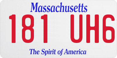 MA license plate 181UH6