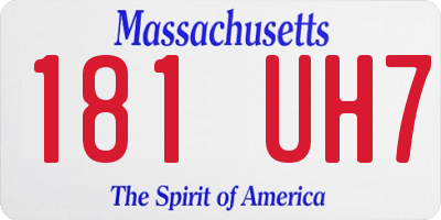 MA license plate 181UH7