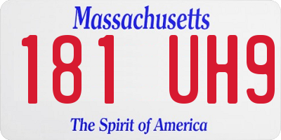 MA license plate 181UH9