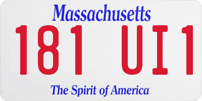 MA license plate 181UI1