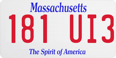MA license plate 181UI3