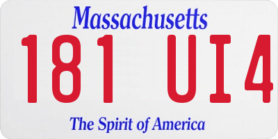 MA license plate 181UI4