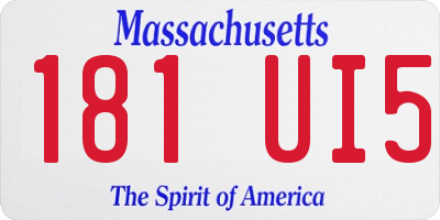 MA license plate 181UI5