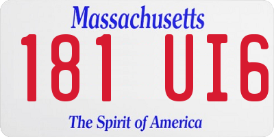 MA license plate 181UI6