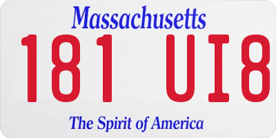 MA license plate 181UI8