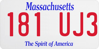 MA license plate 181UJ3
