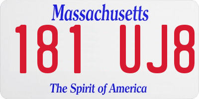 MA license plate 181UJ8