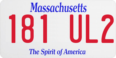 MA license plate 181UL2
