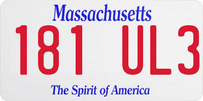 MA license plate 181UL3