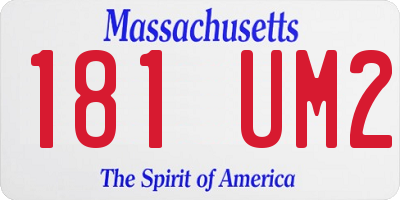 MA license plate 181UM2