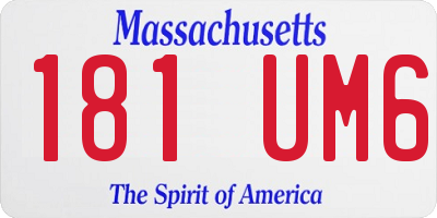 MA license plate 181UM6