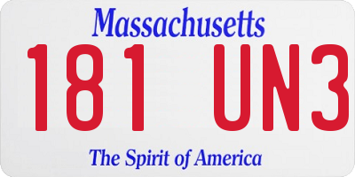 MA license plate 181UN3