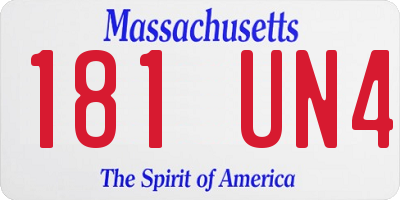 MA license plate 181UN4