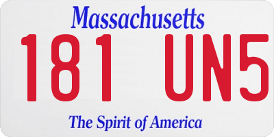 MA license plate 181UN5