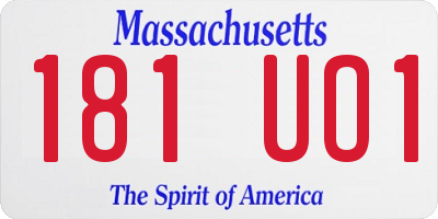 MA license plate 181UO1