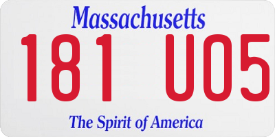 MA license plate 181UO5
