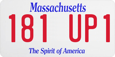 MA license plate 181UP1