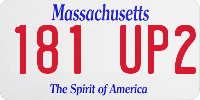 MA license plate 181UP2