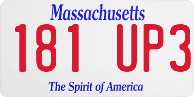 MA license plate 181UP3