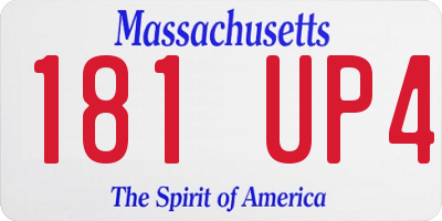MA license plate 181UP4